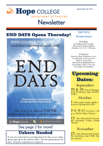 Newsletter END DAYS Opens Thursday!