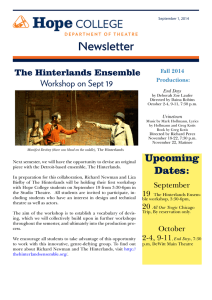 Newsletter The Hinterlands Ensemble Workshop on Sept 19