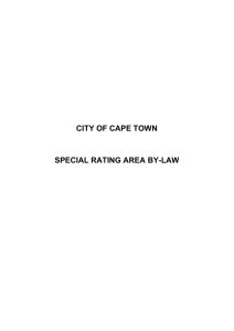 CITY OF CAPE TOWN SPECIAL RATING AREA BY-LAW