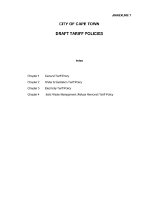 CITY OF CAPE TOWN DRAFT TARIFF POLICIES ANNEXURE 7