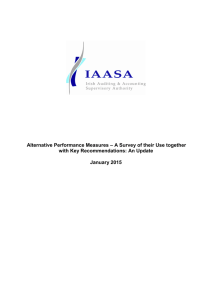 – A Survey of their Use together Alternative Performance Measures