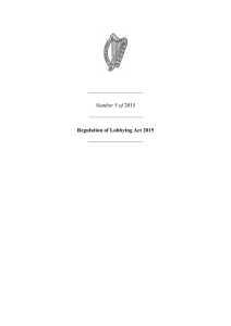 Number Regulation of Lobbying Act 2015