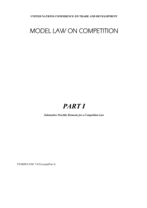 PART I  MODEL LAW ON COMPETITION