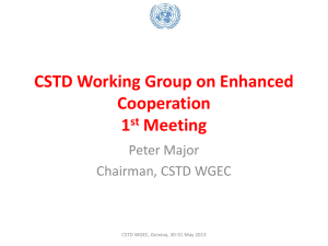 CSTD Working Group on Enhanced Cooperation 1 Meeting