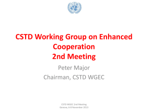 CSTD Working Group on Enhanced Cooperation 2nd Meeting Peter Major
