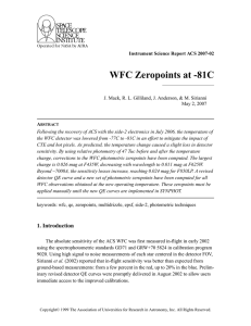 WFC Zeropoints at -81C