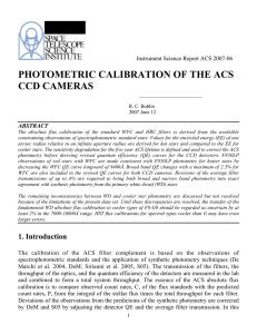 PHOTOMETRIC CALIBRATION OF THE ACS CCD CAMERAS Instrument Science Report ACS 2007-06 ABSTRACT