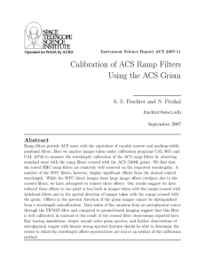 Calibration of ACS Ramp Filters Using the ACS Grism Abstract