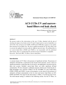 ACS CCDs UV and narrow- band filters red leak check