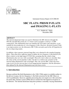 SBC FLATS: PRISM P-FLATS and IMAGING L-FLATS