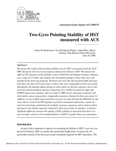 Two-Gyro Pointing Stability of HST measured with ACS