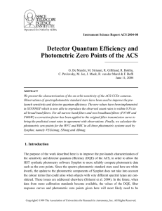 Detector Quantum Efficiency and Photometric Zero Points of the ACS