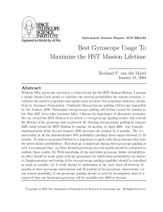 Best Gyroscope Usage To Maximize the HST Mission Lifetime Abstract
