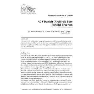 ACS Default (Archival) Pure Parallel Program