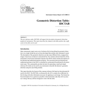 Geometric Distortion Table: IDCTAB