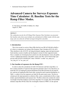 Advanced Camera for Surveys Exposure Ramp Filter Modes.
