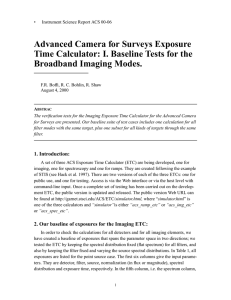 Advanced Camera for Surveys Exposure Broadband Imaging Modes.