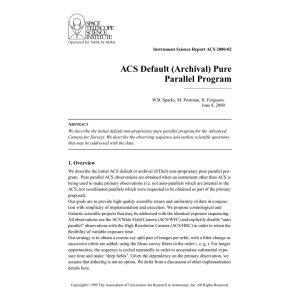 ACS Default (Archival) Pure Parallel Program