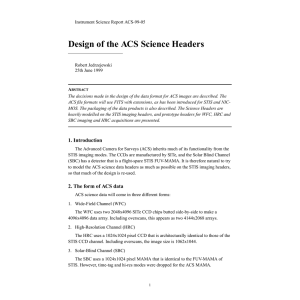 Design of the ACS Science Headers