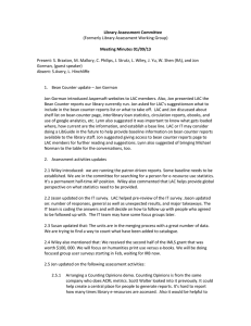 Library Assessment Committee Meeting Minutes 01/09/13 (Formerly Library Assessment Working Group)