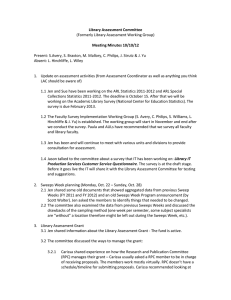 Library Assessment Committee Meeting Minutes 10/10/12 (Formerly Library Assessment Working Group)