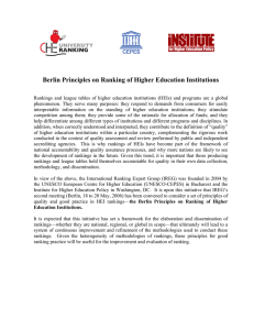 Berlin Principles on Ranking of Higher Education Institutions