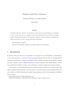 Markets with Price Coherence Benjamin Edelman and Julian Wright March 2015