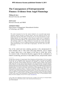 The Consequences of Entrepreneurial Finance: Evidence from Angel Financings