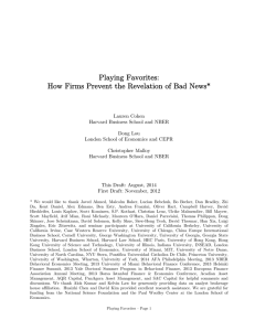 Playing Favorites: How Firms Prevent the Revelation of Bad News*