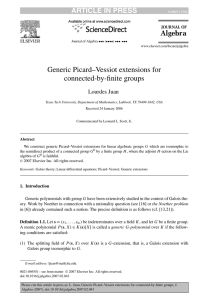 Generic Picard–Vessiot extensions for connected-by-finite groups ARTICLE IN PRESS Lourdes Juan
