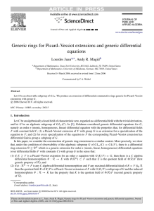 Generic rings for Picard–Vessiot extensions and generic differential equations Lourdes Juan