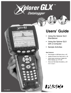 Users’ Guide • Using the Xplorer GLX Standalone with a Computer
