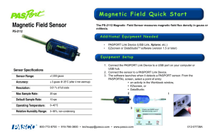 Magnetic Field Sensor Magnetic Field Quick Start Additional Equipment Needed Equipment Setup