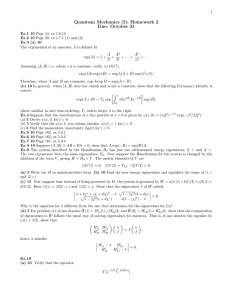 Quantum Mechanics (I): Homework 2 Due: October 21
