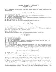 Quantum Mechanics (I): Homework 6 December 30, 2015