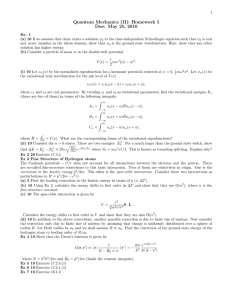 Quantum Mechanics (II): Homework 5 Due: May 25, 2016