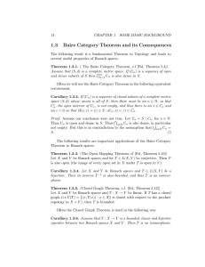1.3 Baire Category Theorem and its Consequences