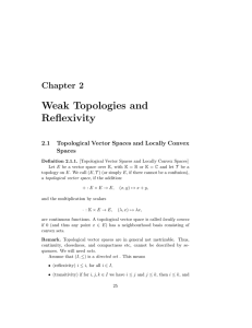 Weak Topologies and Reflexivity Chapter 2 2.1