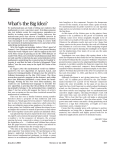 What’s the Big Idea? Opinion