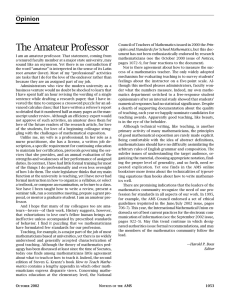 The Amateur Professor Opinion