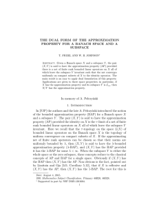 THE DUAL FORM OF THE APPROXIMATION SUBSPACE
