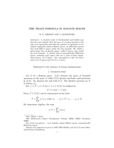 THE TRACE FORMULA IN BANACH SPACES