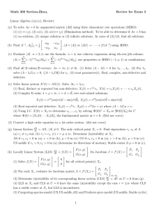 Math 308 Section-Zhou, Review for Exam 3 Linear Algebra ((a)-(c), Review) Ax