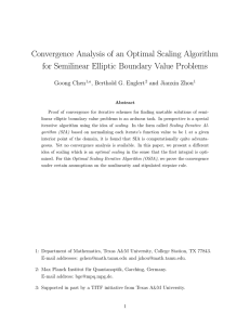 Convergence Analysis of an Optimal Scaling Algorithm Goong Chen