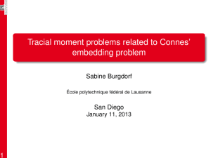 Tracial moment problems related to Connes’ embedding problem 1 Sabine Burgdorf