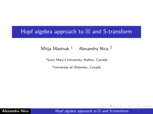 Hopf algebra approach to  and S-transform Mitja Mastnak Alexandru Nica 1