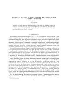 BERNOULLI ACTIONS OF SOFIC GROUPS HAVE COMPLETELY POSITIVE ENTROPY