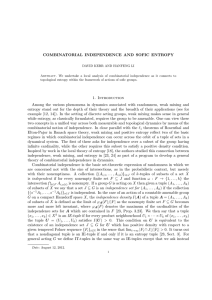 COMBINATORIAL INDEPENDENCE AND SOFIC ENTROPY