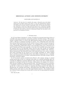 BERNOULLI ACTIONS AND INFINITE ENTROPY