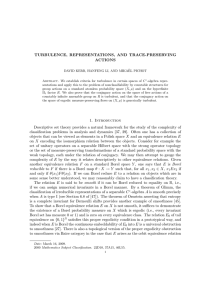 TURBULENCE, REPRESENTATIONS, AND TRACE-PRESERVING ACTIONS